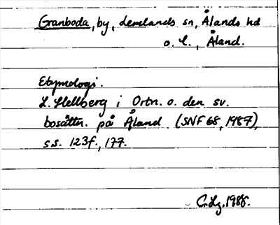 Bild på arkivkortet för arkivposten Granboda
