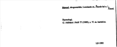 Bild på arkivkortet för arkivposten Mansel