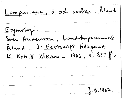 Bild på arkivkortet för arkivposten Lumparland