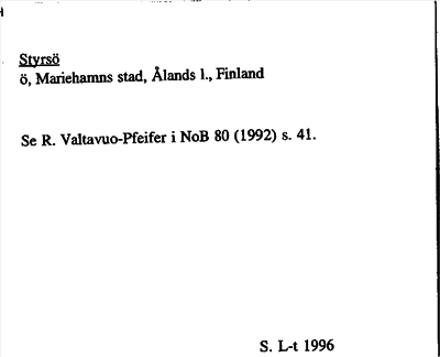 Bild på arkivkortet för arkivposten Styrsö