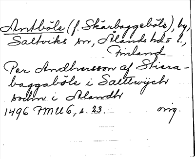 Bild på arkivkortet för arkivposten Antböle