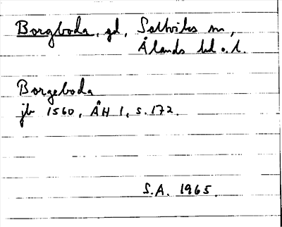 Bild på arkivkortet för arkivposten Borgboda