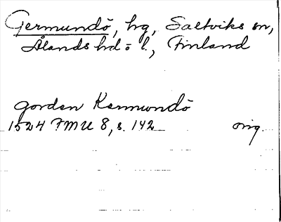 Bild på arkivkortet för arkivposten Germundö