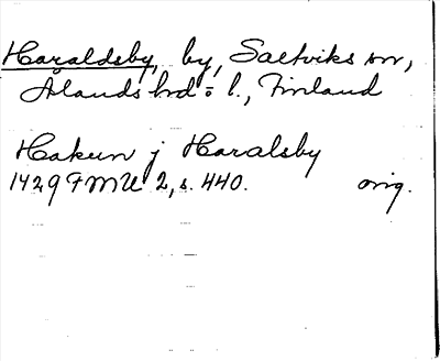 Bild på arkivkortet för arkivposten Haraldsby