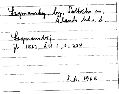 Bild på arkivkortet för arkivposten Lagmansby
