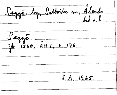 Bild på arkivkortet för arkivposten Saggö