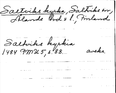 Bild på arkivkortet för arkivposten Saltviks kyrka