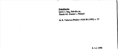 Bild på arkivkortet för arkivposten Snäckbacka