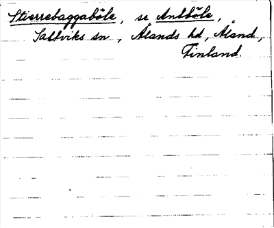 Bild på arkivkortet för arkivposten Stierrebaggaböle, se Antböle