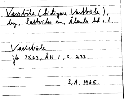 Bild på arkivkortet för arkivposten Vassböle