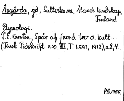 Bild på arkivkortet för arkivposten Åsgårda