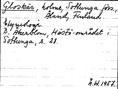 Bild på arkivkortet för arkivposten Gloskär