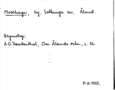 Bild på arkivkortet för arkivposten Mosshaga
