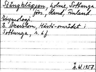 Bild på arkivkortet för arkivposten Stångkläppen