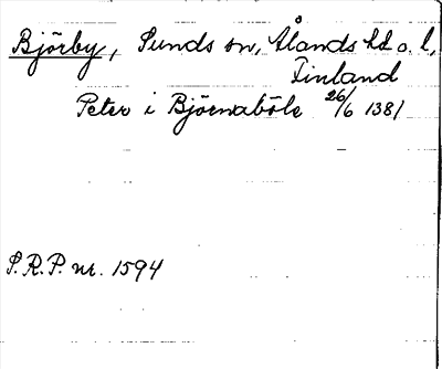 Bild på arkivkortet för arkivposten Björby