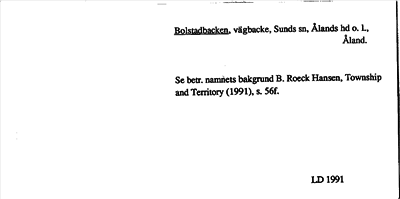 Bild på arkivkortet för arkivposten Bolstadbacken