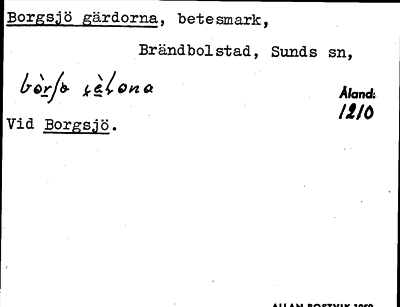 Bild på arkivkortet för arkivposten Borgsjö gärdorna