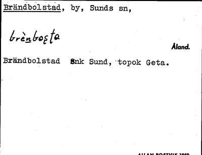 Bild på arkivkortet för arkivposten Brändbolstad