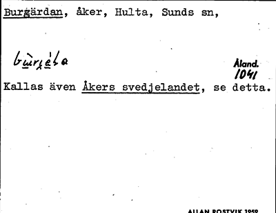 Bild på arkivkortet för arkivposten Burgärdan