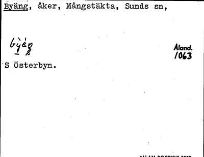 Bild på arkivkortet för arkivposten Byäng