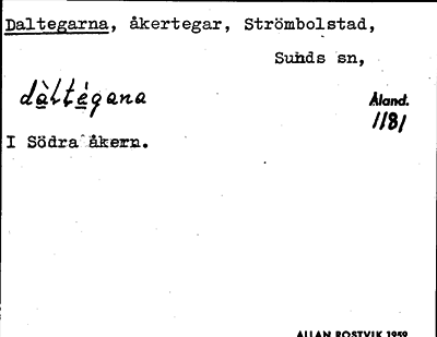 Bild på arkivkortet för arkivposten Daltegarna