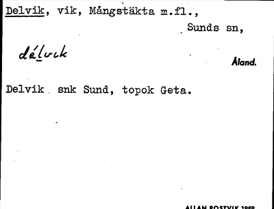 Bild på arkivkortet för arkivposten Delvik