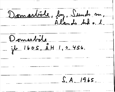 Bild på arkivkortet för arkivposten Domarböle