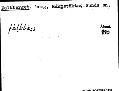 Bild på arkivkortet för arkivposten Falkberget