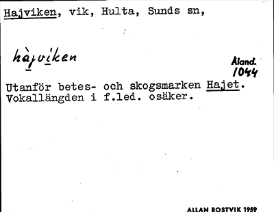 Bild på arkivkortet för arkivposten Hajviken