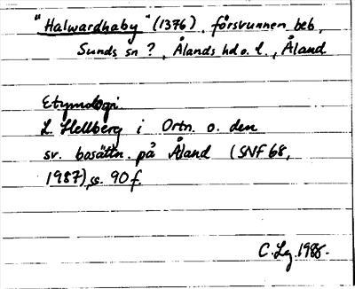 Bild på arkivkortet för arkivposten »Halwardhaby»