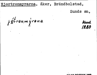 Bild på arkivkortet för arkivposten Hjortronmyrarna
