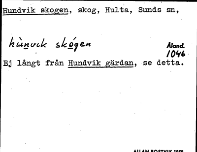 Bild på arkivkortet för arkivposten Hundvik skogen