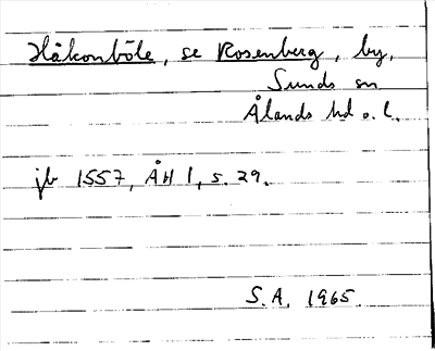 Bild på arkivkortet för arkivposten Håkanböle, se Rosenberg