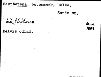 Bild på arkivkortet för arkivposten Hästbetena