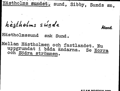 Bild på arkivkortet för arkivposten Hästholms sundet