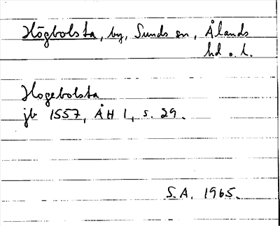 Bild på arkivkortet för arkivposten Högbolsta