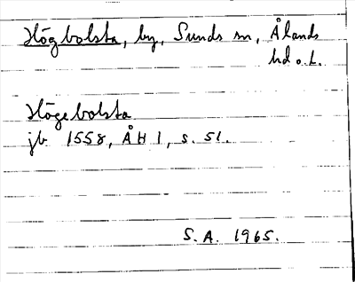 Bild på arkivkortet för arkivposten Högbolsta