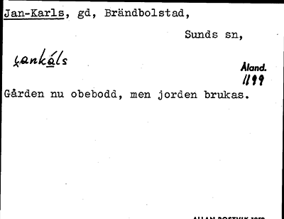 Bild på arkivkortet för arkivposten Jan-Karls