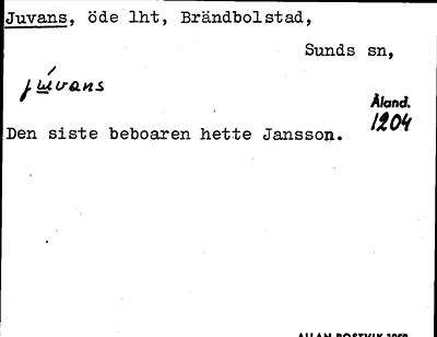 Bild på arkivkortet för arkivposten Juvans