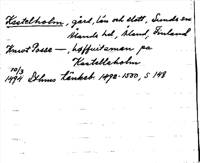 Bild på arkivkortet för arkivposten Kastelholm