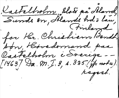 Bild på arkivkortet för arkivposten Kastelholm