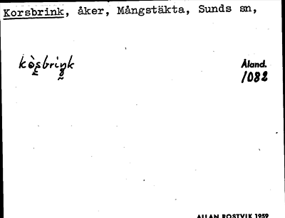 Bild på arkivkortet för arkivposten Korsbrink