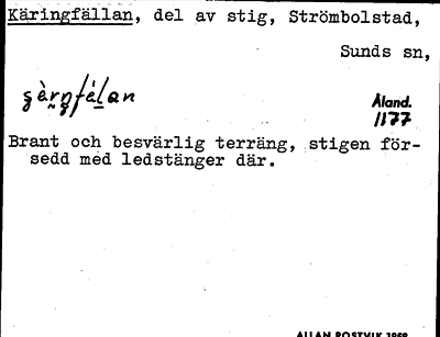 Bild på arkivkortet för arkivposten Käringfällan