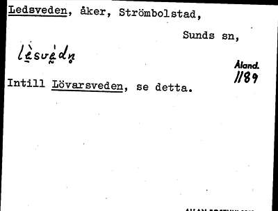 Bild på arkivkortet för arkivposten Ledsveden