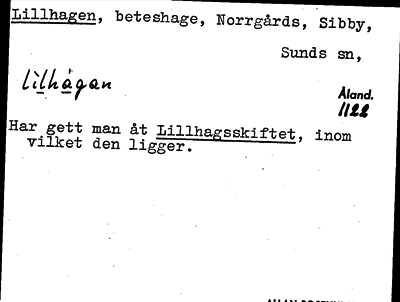 Bild på arkivkortet för arkivposten Lillhagen