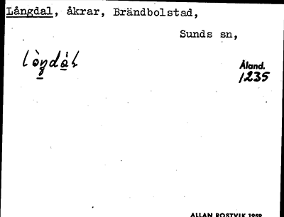 Bild på arkivkortet för arkivposten Långdal