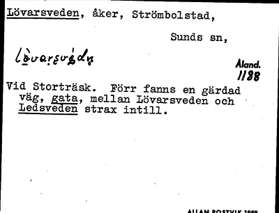 Bild på arkivkortet för arkivposten Lövarsveden