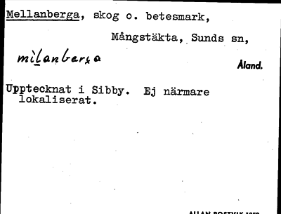 Bild på arkivkortet för arkivposten Mellanberga