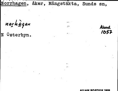 Bild på arkivkortet för arkivposten Norrhagen