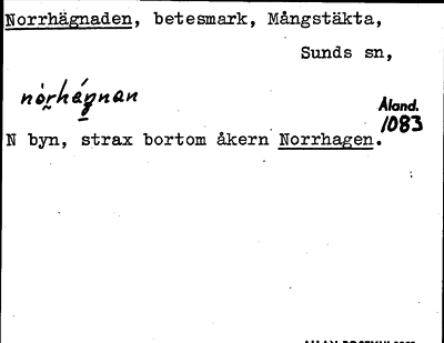 Bild på arkivkortet för arkivposten Norrhägnaden